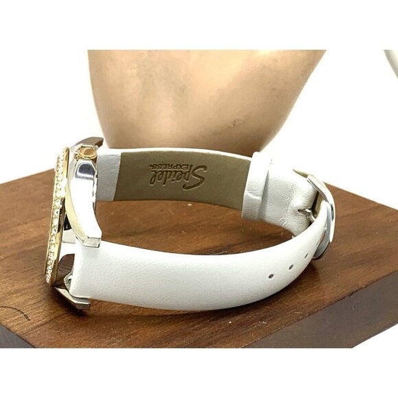 Fossil Women\'s Watch ES3204 Riley Quartz Gemmed Two Tone White Leather Band 38mm main image 6